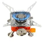 Portable Camping Gas Stove Stainless Steel Body Cooking Stove for Outdoor Hiking Picnic Mini Butane Burner Folding Furnace with Storage Bag