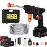 (Double Battery)Wireless High Pressure Car Washer & Car Cleaning 48V Rechargeable Electric Pressure Washer Gun Machine Tool for Car,Bike,Gardening with Adjustable 3in1 Nozzle&5M Hose Pipe-(1)