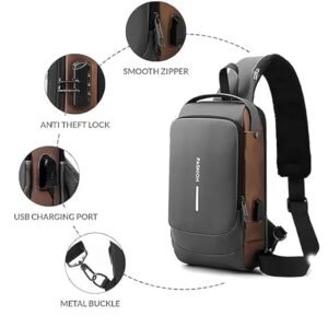 Sling Bag Crossbody Bag For Anti Theft USB Shoulder Bag Cross Body Travel Sling Chest Sports Style Shoulder Bag